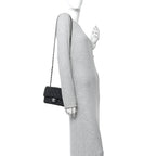 Lambskin Quilted Mini Rectangular Flap Black