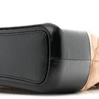 Aged Calfskin Quilted Medium Gabrielle Hobo Beige Black
