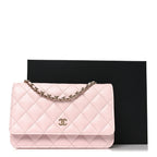 Caviar Quilted Wallet on Chain WOC Light Pink