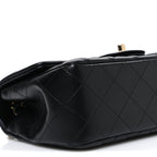 Lambskin Quilted Mini Rectangular Flap Black
