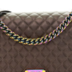 Iridescent Goatskin Quilted New Medium Boy Flap Bronze