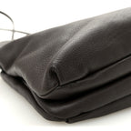 Grained Calfskin Bourse Clutch Dark Brown
