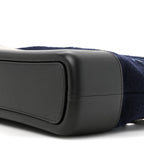 Calfskin Wool Embroidered Paris Hamburg Medium Gabrielle Hobo Dark Navy Blue