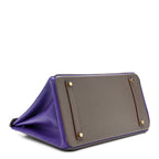 Epsom Bi-Color Horseshoe Birkin 35 Etain Crocus