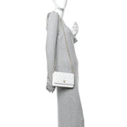 Lambskin Quilted Romance Wallet On Chain WOC White