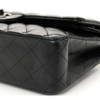 Lambskin Quilted Medium Double Flap So Black