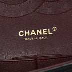 Lambskin Quilted Jumbo Double Flap Black