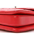 Lambskin Quilted Small Trendy CC Flap Dual Handle Bag Red