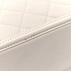 Caviar Quilted Large CC Filigree Vanity Case White