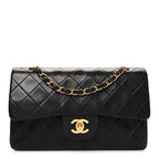 Lambskin Quilted Small Double Flap Black
