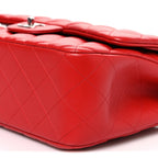 Lambskin Quilted Jumbo Double Flap Red