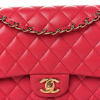 Caviar Quilted Medium Double Flap Dark Pink