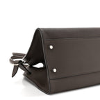 Grained Calfskin Margaux Shoulder 12 Deep Brown