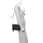 Pebbled Calfskin Small Soho Disco Bag Black