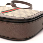 GG Supreme Monogram Web Small Ophidia Flap Messenger Bag Brown