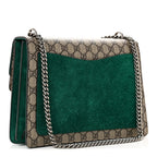 GG Supreme Monogram Embroidered Medium Dionysus Shoulder Bag Emerald