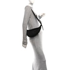 Suede Small Slouchy Banana Bag Black