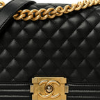 Caviar Quilted Medium Boy Flap Black