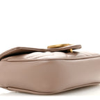 Calfskin Matelasse Super Mini GG Marmont Shoulder Bag Porcelain Rose