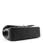 Lambskin Quilted Jumbo Double Flap Black