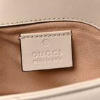 Calfskin Matelasse Super Mini GG Marmont Shoulder Bag White