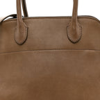 Polished Saddle Calfskin Soft Margaux 10 Bag Mouse Grey