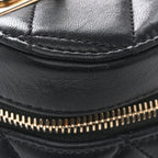 Lambskin Quilted Trendy Vanity Case Black