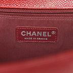 Caviar Quilted Large Boy Flap Dark Red