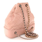 Aged Calfskin Quilted Small Gabrielle Backpack Pink