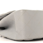 Caviar Quilted Jumbo Double Flap Grey