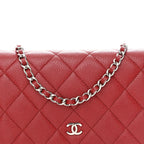 Caviar Quilted Wallet on Chain WOC Red