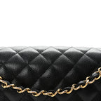 Caviar Quilted Jumbo Double Flap Black