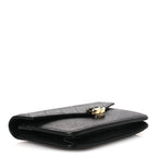 Grained Calfskin Quilted Cuba Wallet On Chain WOC Black