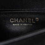 Lambskin Quilted Small Top Handle Boy Flap Black