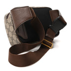 Soft GG Supreme Monogram Medium Ophidia Belt Bag Dark Brown
