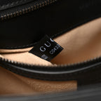 Calfskin Matelasse Small GG Marmont Shoulder Bag Black