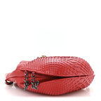 Snakeskin Calfskin Gabrielle Bucket Red
