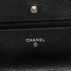 Caviar Quilted Wallet on Chain WOC Black