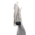Lambskin Quilted Small Trendy CC Camera Case With Chain Navy