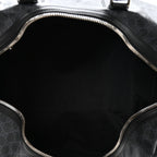 Soft GG Supreme Monogram Appia Calfskin Web Large Carry On Duffle Bag Black Grey