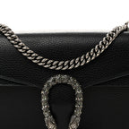 Pebbled Calfskin Small Dionysus Shoulder Bag Black