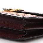 GG Supreme Monogram Textured Dollar Calfskin Web Small Ophidia Padlock Top Handle Bag Bordeaux