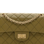 Aged Calfskin Quilted 2.55 Reissue 224 Flap  Khaki