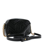Calfskin Matelasse Small GG Marmont Chain Shoulder Bag Black