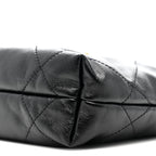 Shiny Calfskin Quilted Mini Chanel 22 Black