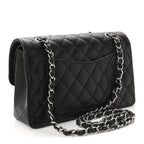 Caviar Quilted Small Double Flap Black