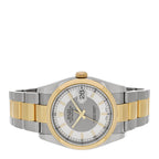 Stainless Steel 18K Yellow Gold 36mm Oyster Perpetual Datejust Watch Silver 116203
