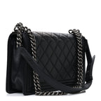 Lambskin Quilted New Medium Boy Flap Black