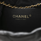 Shiny Calfskin Quilted Mini Chanel 22 Black