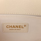 Caviar Quilted Medium Boy Flap White